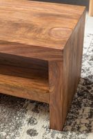 Couchtisch Sheesham Massivholz 110cm Rechteckiger Wohnzimmertisch mit Ablage – Ansicht 5