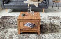 FineBuy Couchtisch Massivholz 60x60 cm mit Ablage Quadratischer Wohnzimmertisch – Ansicht 3