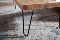 FineBuy Couchtisch Massivholz 115 cm Hairpin Beinen Wohnzimmertisch Industrial – Ansicht 5