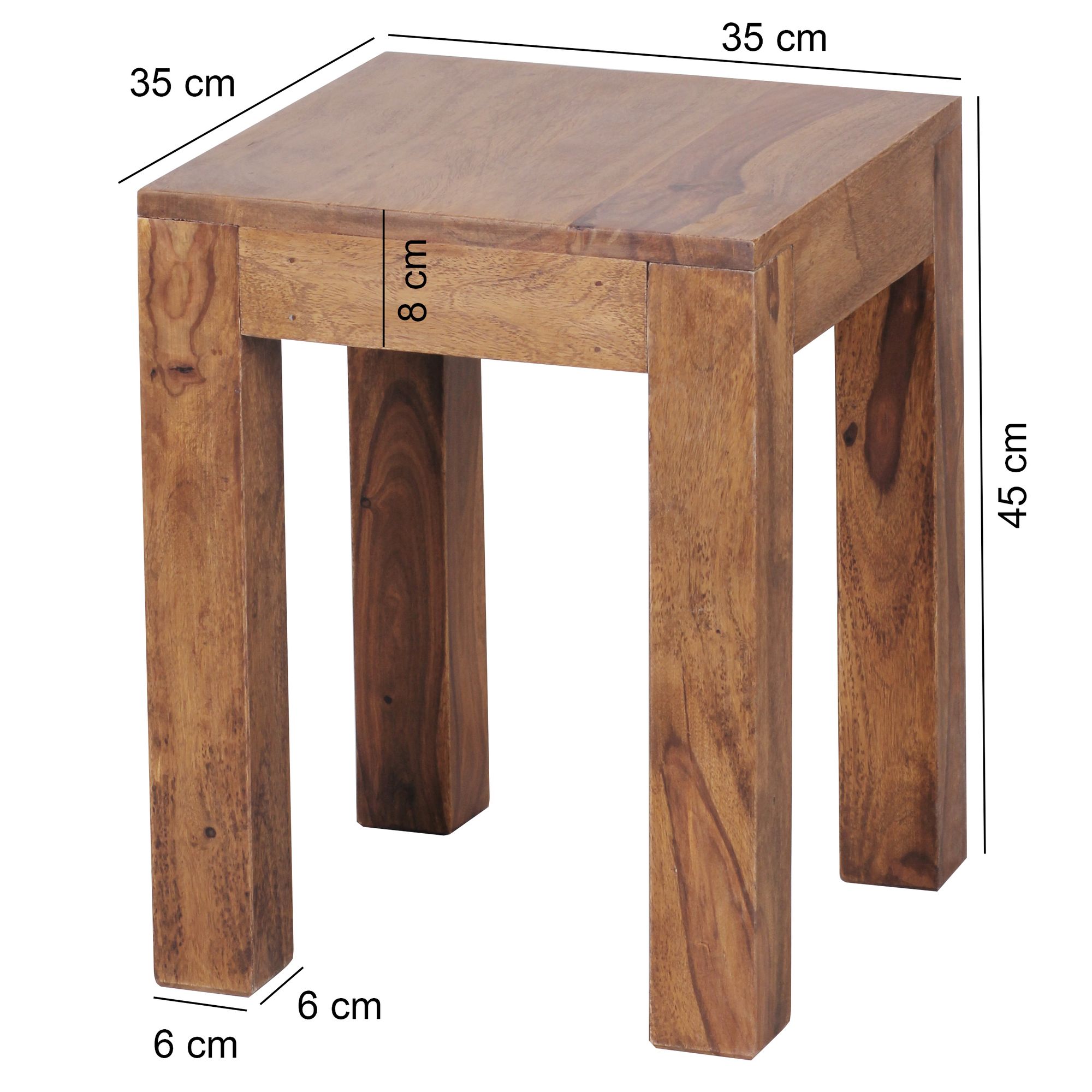 FineBuy Beistelltisch Massiv-Holz 35 x 35 cm Wohnzimmer-Tisch Design braun Landhaus-Stil Couchtisch Farbe wählbar | Farbe: Braun FineBuy Beistelltisch Massiv-Holz 35 x 35 cm Wohnzimmer-Tisch Design braun Landhaus-Stil Couchtisch Farbe wählbar | Farbe: Braun
