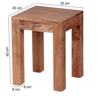 FineBuy Beistelltisch Massivholz 35x35cm Wohnzimmertisch Landhausstil Couchtisch – Ansicht 3