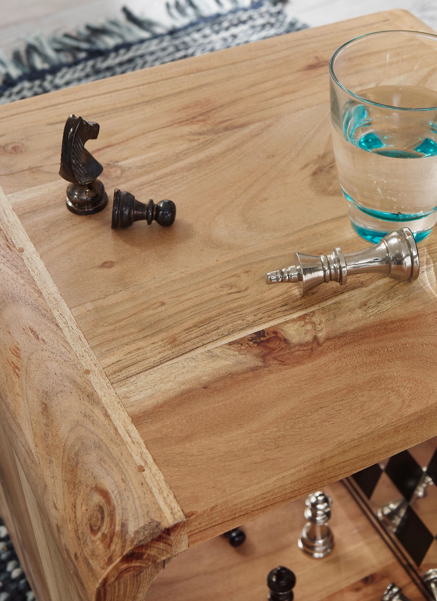 FineBuy 2er Set Satztisch Massivholz Design Couchtisch Akazie 2 Tische, Würfelregal-Set Braun, Wohnzimmertisch Massiv, Beistelltische Holz Landhaus Stil, Holztisch Wohnzimmer | | Farbe: Braun