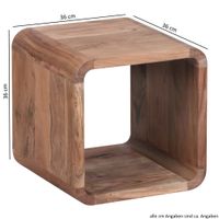 FineBuy 2er Set Satztisch Massivholz Wohnzimmertisch Landhaus Cube Beistelltisch – Ansicht 4