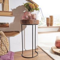 FineBuy Beistelltisch Massiv Wohnzimmertisch Holz Baumstamm Tisch Echt-Holz – Ansicht 1