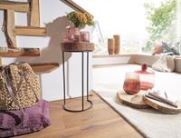 FineBuy Beistelltisch Massiv Wohnzimmertisch Holz Baumstamm Tisch Echt-Holz – Ansicht 3
