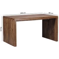 Schreibtisch FineBuy Holz Massiv Sheesham Büro Arbeitszimmer Tisch Holztisch – Ansicht 5