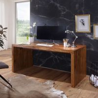 Schreibtisch FineBuy Holz Massiv Sheesham Büro Arbeitszimmer Tisch Holztisch – Ansicht 2