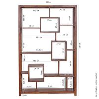 FineBuy Bücherregal Massiv Sheesham 180 cm Massivholz XXL Regal Raumteiler – Ansicht 3
