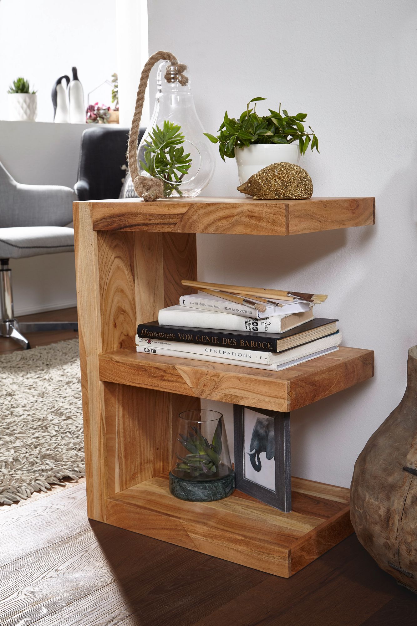 FineBuy Beistelltisch Massivholz E Cube 60cm hoch Wohnzimmer-Tisch Design braun Landhaus Couchtisch Farbe wählbar | Farbe: Braun FineBuy Beistelltisch Massivholz E Cube 60cm hoch Wohnzimmer-Tisch Design braun Landhaus Couchtisch Farbe wählbar | Farbe: Braun