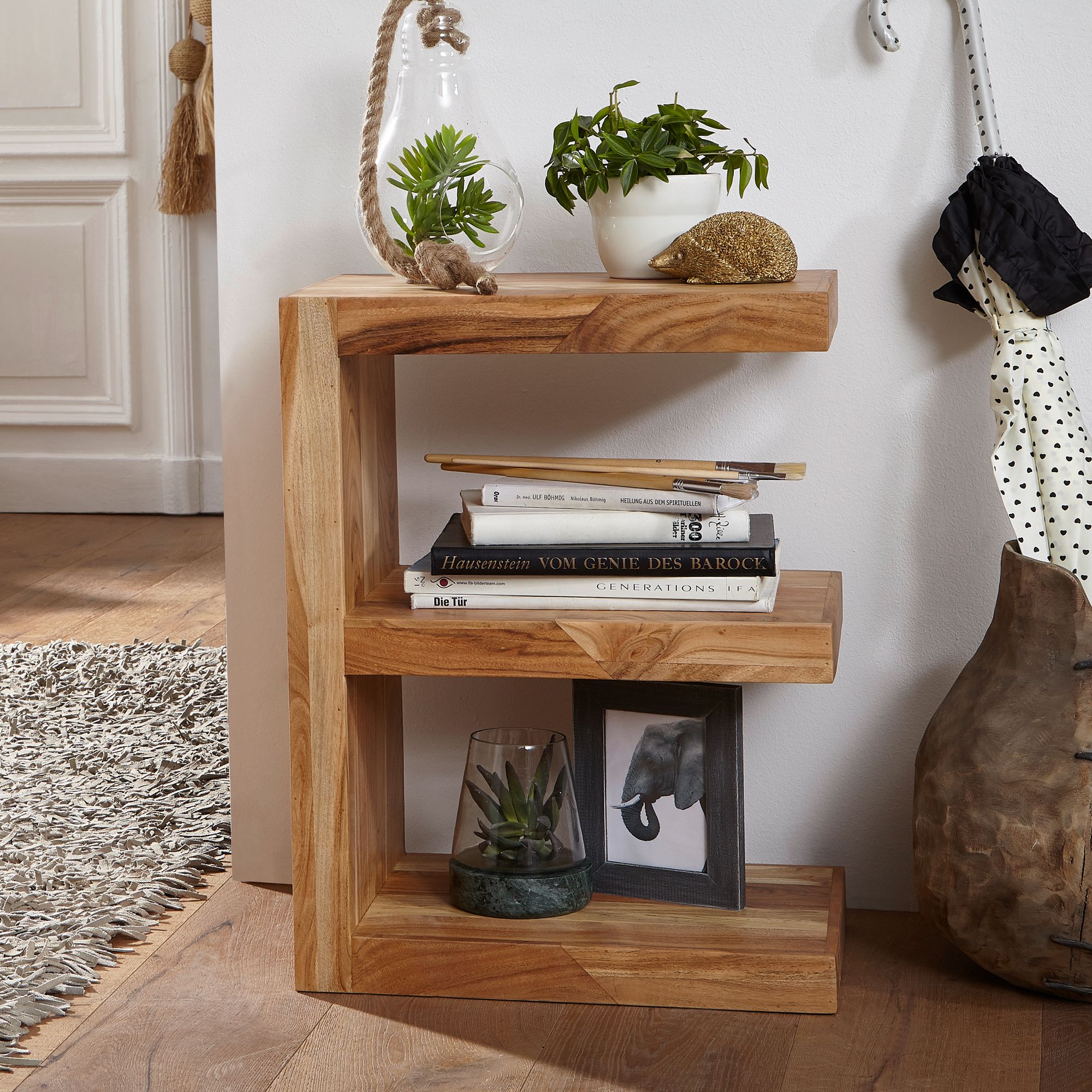 FineBuy Beistelltisch Massivholz E Cube 60cm hoch Wohnzimmer-Tisch Design braun Landhaus Couchtisch Farbe wählbar | Farbe: Braun FineBuy Beistelltisch Massivholz E Cube 60cm hoch Wohnzimmer-Tisch Design braun Landhaus Couchtisch Farbe wählbar | Farbe: Braun