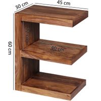 FineBuy Massivholz Beistelltisch E- Cube Ablage Stand Bücher Regal 44x60x30 – Ansicht 2