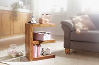 FineBuy Massivholz Beistelltisch E- Cube Ablage Stand Bücher Regal 44x60x30 – Ansicht 3