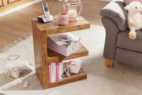 FineBuy Massivholz Beistelltisch E- Cube Ablage Stand Bücher Regal 44x60x30 – Ansicht 4