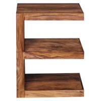 FineBuy Massivholz Beistelltisch E- Cube Ablage Stand Bücher Regal 44x60x30 – Ansicht 6