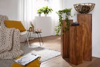 Satztisch FineBuy Massivholz Blumentisch 3er Set Säulentisch Dekosäule Eckig – Ansicht 2