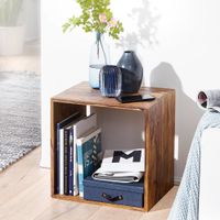 Cube Massivholz Regal Beistelltisch Tisch Holzcube Würfelregal Couchtisch – Ansicht 1