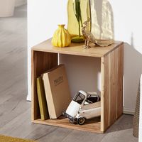 Cube Massivholz Regal Beistelltisch Tisch Holzcube Würfelregal Couchtisch – Ansicht 1