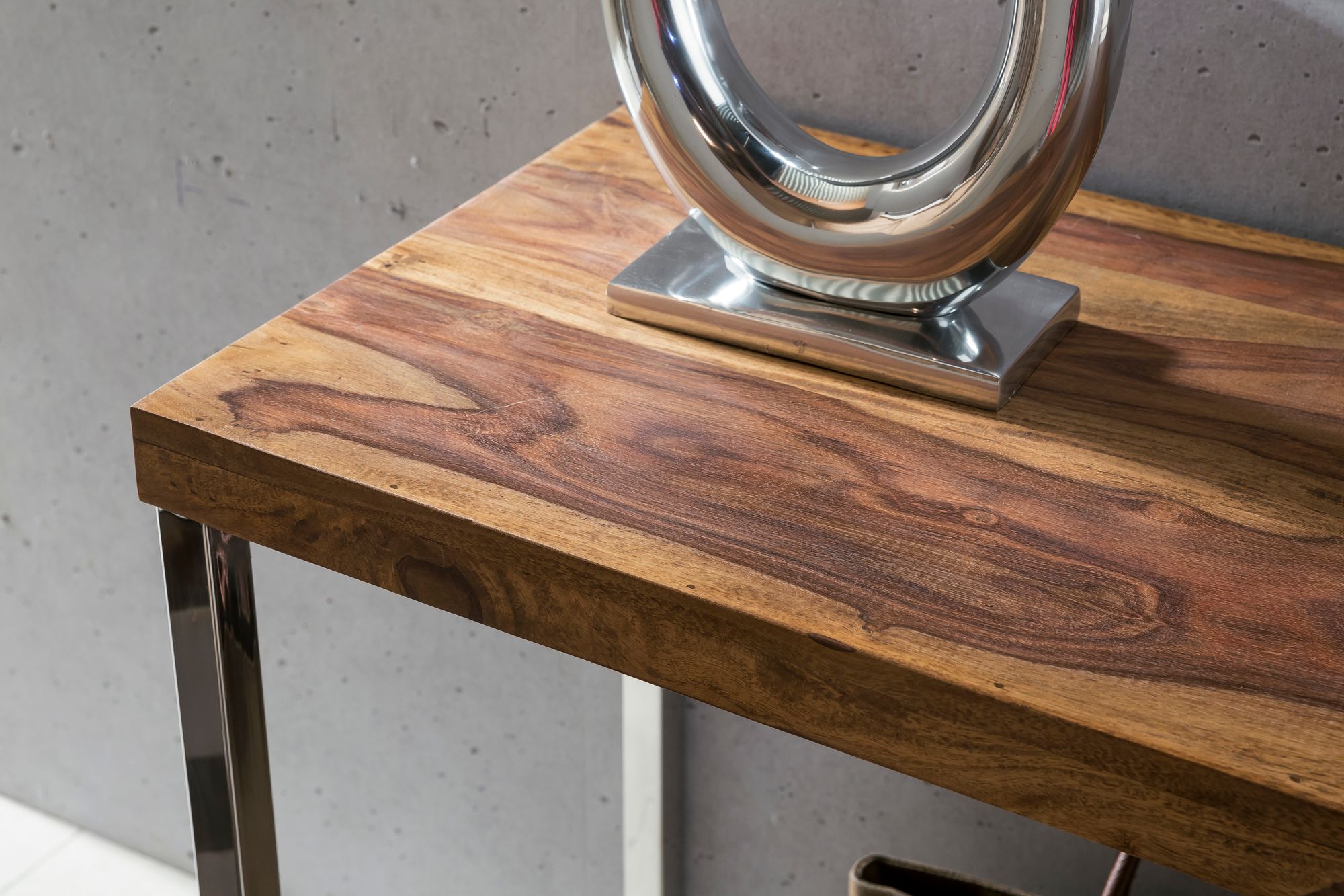 FineBuy Konsolentisch Massivholz Konsole mit Metallbeinen Schreibtisch 120 x 45 cm Landhaus-Stil Sideboard Modern Massiv dunkel-braun Echt-holz Natur | Farbe: Braun FineBuy Konsolentisch Massivholz Konsole mit Metallbeinen Schreibtisch 120 x 45 cm Landhaus-Stil Sideboard Modern Massiv dunkel-braun Echt-holz Natur | Farbe: Braun