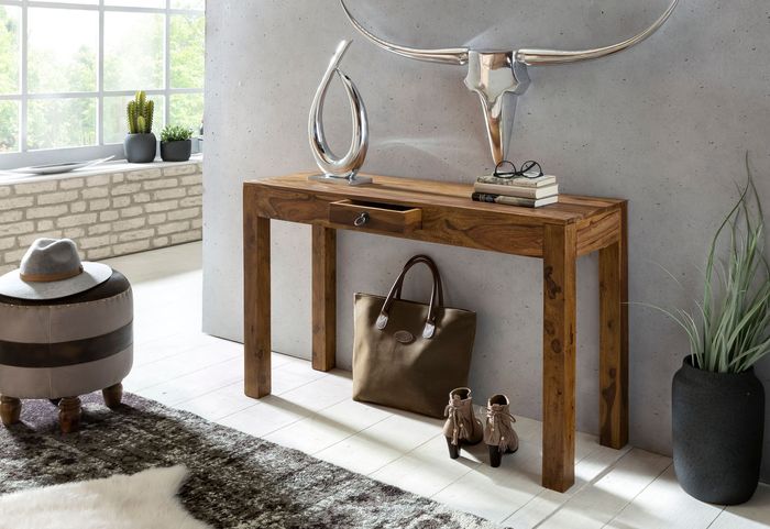 Konsolentisch Holz Massiv Wandtisch Konsole Anrichte 1 Schublade Schreibtisch – Maßzeichnung