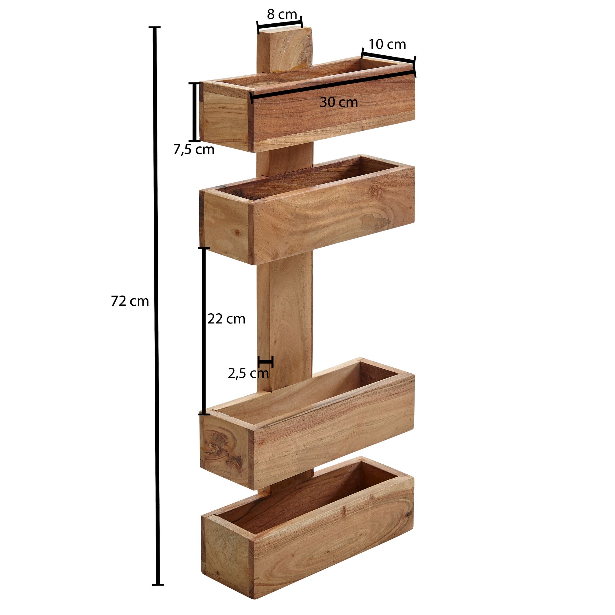 FineBuy Zeitungsständer Massivholz 2 Ablagefächer Zeitschriftenständer Prospekthalter Landhausstil Material wählbar | Farbe: Braun