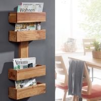 FineBuy Zeitungsständer Massivholz Zeitschriftenständer Prospekthalter Landhaus – Ansicht 1