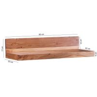 FineBuy Wandregal Massivholz Akazie Holzregal Landhausstil Wandboard Hängeregal – Ansicht 3
