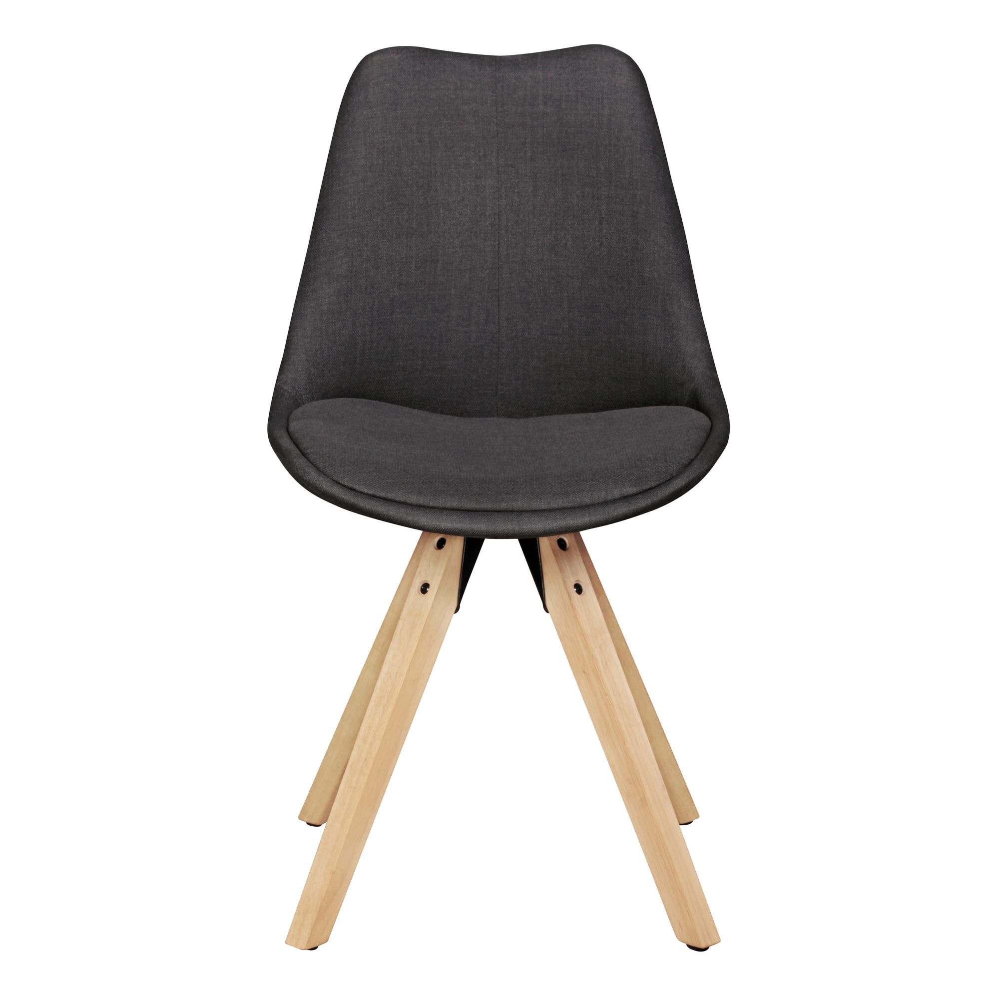 FineBuy Design Esszimmerstühle 2er Set SV43580 Skandinavische Stühle mit Holzbeinen, Retro Stuhlset Bunt, Küchenstühle mit Stoff, Lehnenstuhl Modern, Küchenstuhl Esszimmer | Farbe: Grau