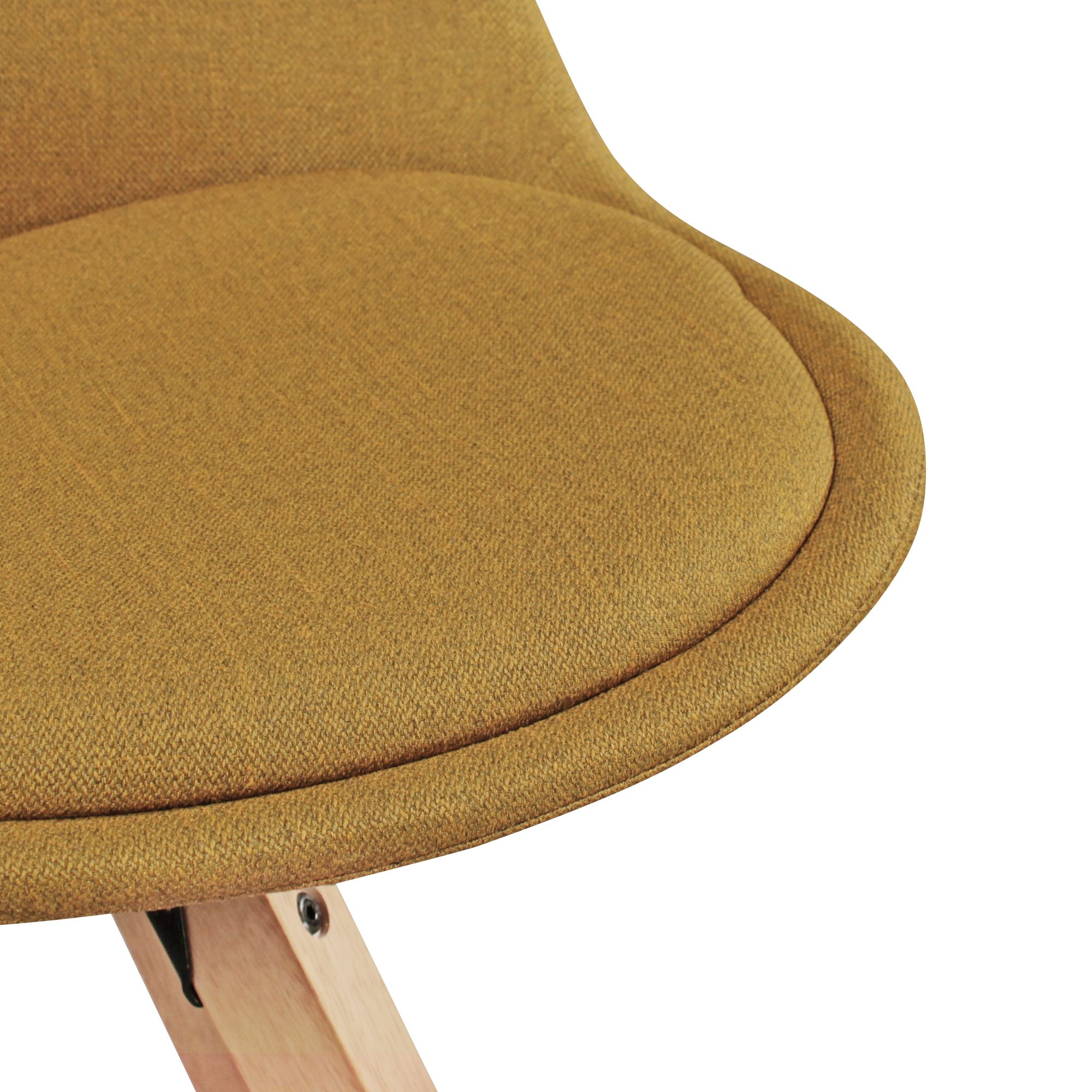 FineBuy Design Esszimmerstühle 2er Set SV43580 Skandinavische Stühle mit Holzbeinen, Retro Stuhlset Bunt, Küchenstühle mit Stoff, Lehnenstuhl Modern, Küchenstuhl Esszimmer | Farbe: Grau