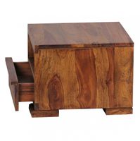 Nachttisch Massivholz Schublade & Ablage Flache Nachtkommode Futon Nachtkästchen – Ansicht 5