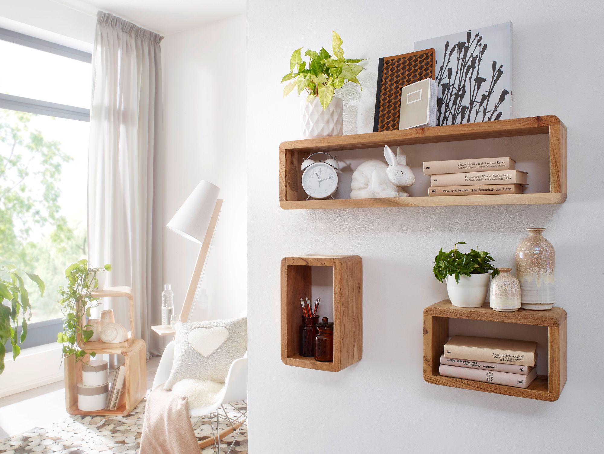 FineBuy Design Wandregal 3er Set Massiv Holzregale Landhausstil, Rustikales Wandregal-Set Holz, Hängeregal Viereckig Echtholz, Wand-Regale, Hängend Würfel, Regal Wandkästen Eckig | Farbe: Gelb FineBuy Design Wandregal 3er Set Massiv Holzregale Landhausstil, Rustikales Wandregal-Set Holz, Hängeregal Viereckig Echtholz, Wand-Regale, Hängend Würfel, Regal Wandkästen Eckig | Farbe: Gelb