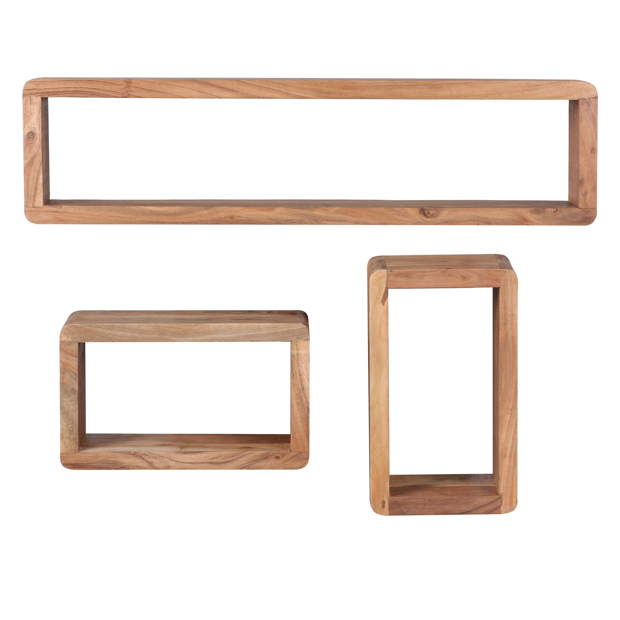 FineBuy Design Wandregal 3er Set Massiv Holzregale Landhausstil, Rustikales Wandregal-Set Holz, Hängeregal Viereckig Echtholz, Wand-Regale, Hängend Würfel, Regal Wandkästen Eckig | Farbe: Gelb FineBuy Design Wandregal 3er Set Massiv Holzregale Landhausstil, Rustikales Wandregal-Set Holz, Hängeregal Viereckig Echtholz, Wand-Regale, Hängend Würfel, Regal Wandkästen Eckig | Farbe: Gelb