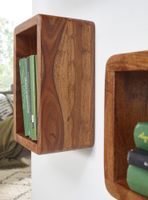 FineBuy 3er Set Wandregale Massivholz Holzregal Landhaus Wandboard Naturprodukt – Ansicht 5