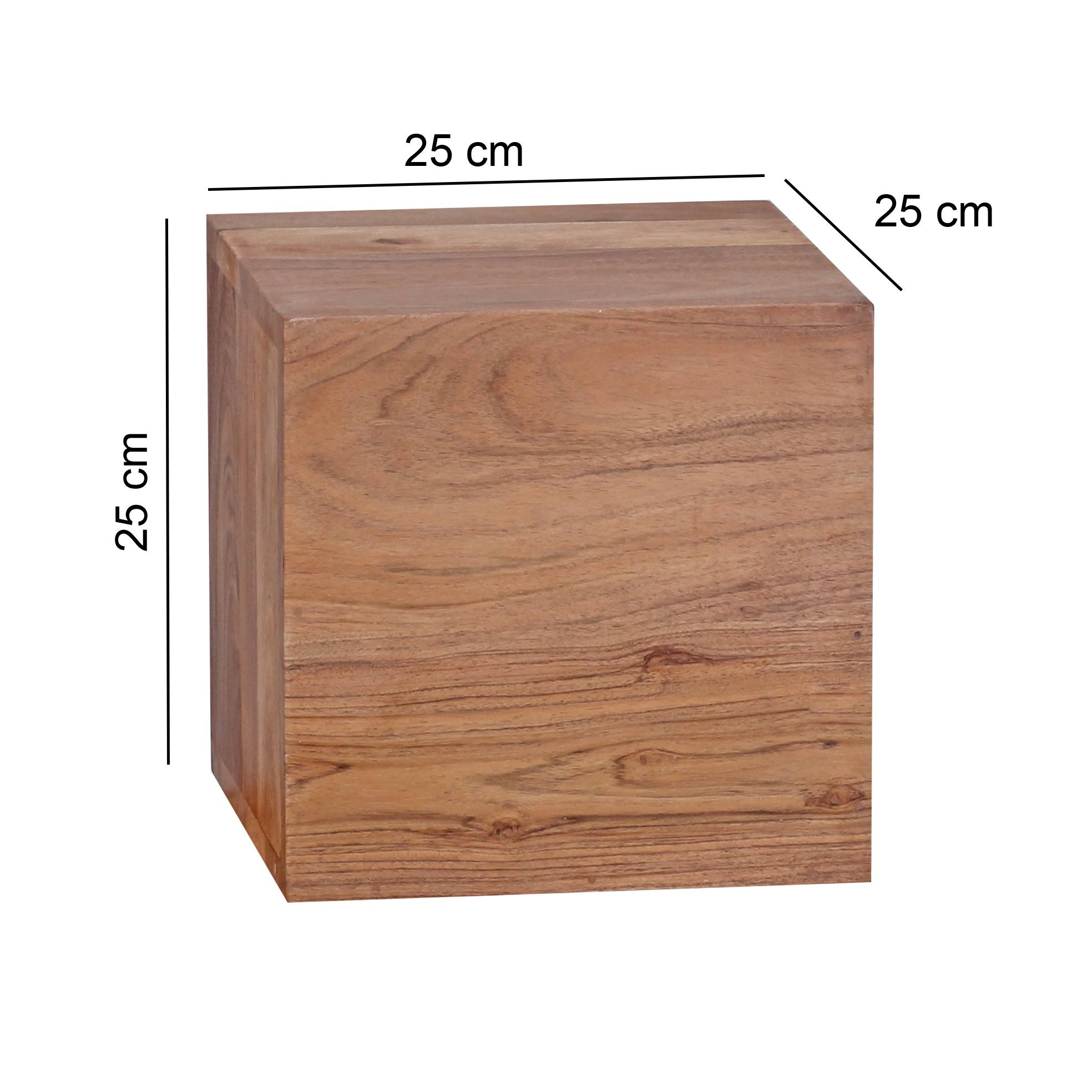 FineBuy 4er Set Wandregale Massivholz Holzregal Landhaus Hängeregal 25 cm und 20 cm Echtholz Wandboard | Farbe: Braun