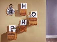 FineBuy 4er Set Wandregale Massivholz Holzregal Landhaus Hängeregal Wandboard – Ansicht 5