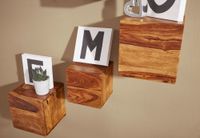 FineBuy 4er Set Wandregale Massivholz Holzregal Landhaus Hängeregal Wandboard – Ansicht 6