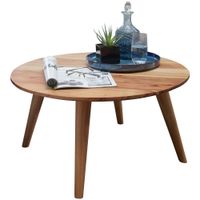 FineBuy Couchtisch Akazie Massiv rund 75 cm Wohnzimmertisch skandinavisch Retro – Ansicht 6