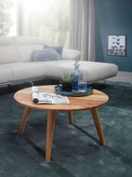 FineBuy Couchtisch Akazie Massiv rund 75 cm Wohnzimmertisch skandinavisch Retro – Ansicht 2