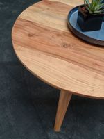 FineBuy Couchtisch Akazie Massiv rund 75 cm Wohnzimmertisch skandinavisch Retro – Ansicht 4