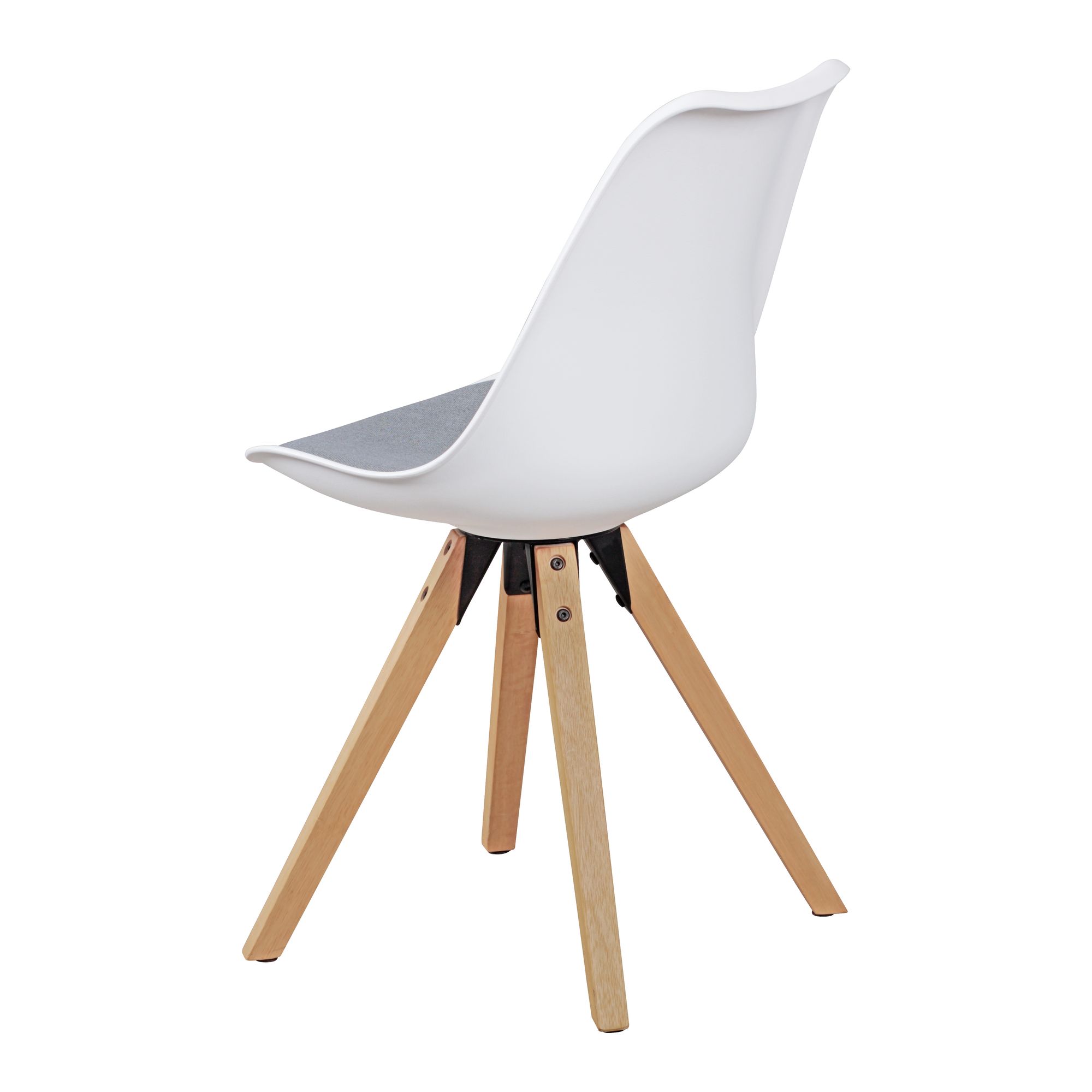 FineBuy Design Esszimmerstühle 2er Set SV43912 Skandinavische Stühle mit Holzbeinen, Retro Stuhlset Kunststoff, Küchenstühle mit Kunstleder, Lehnenstuhl Modern, Küchenstuhl Esszimmer | Farbe: Schwarz