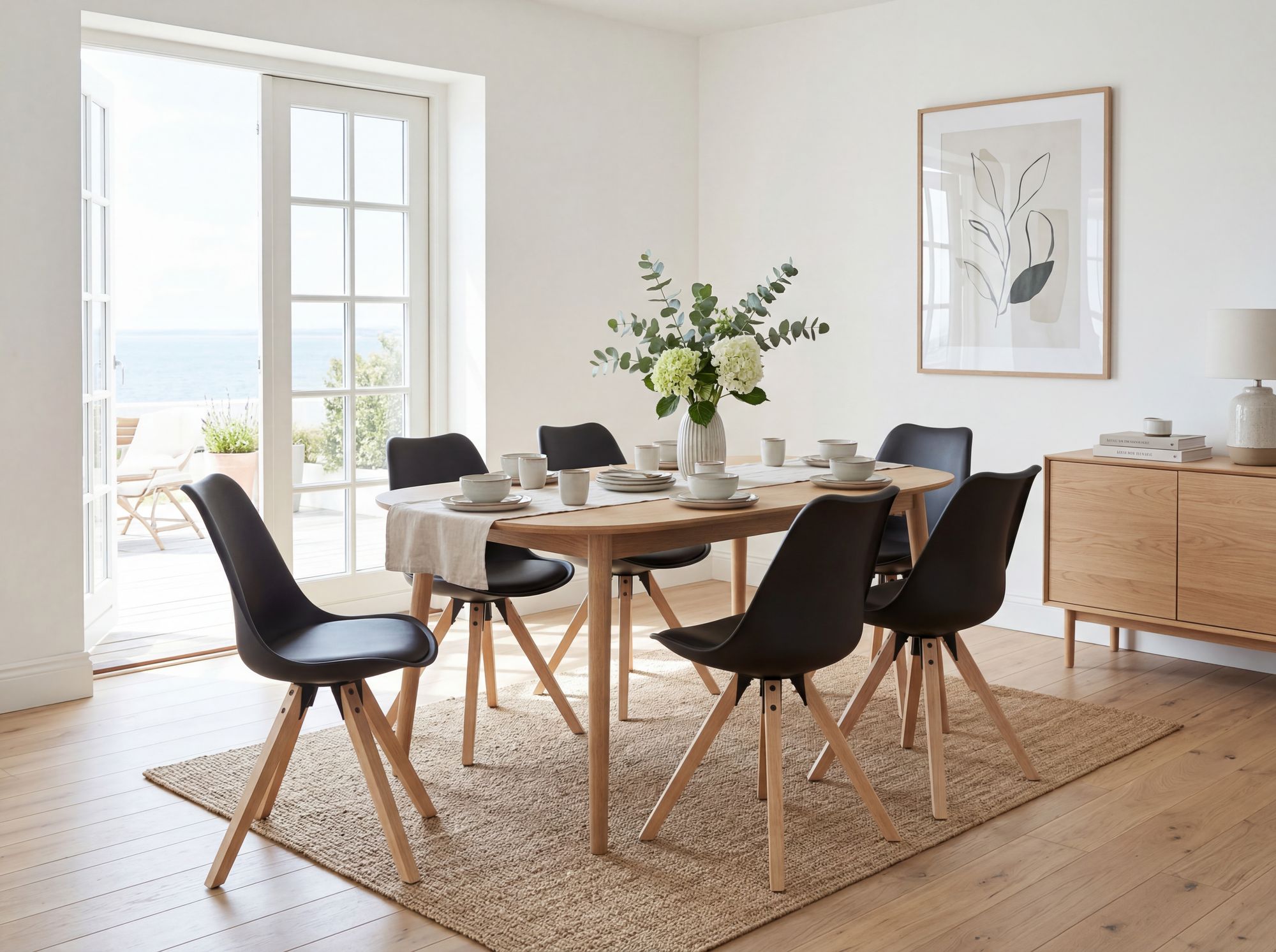 FineBuy 2er Set Retro Esszimmerstuhl Kunstleder Essstuhl Küchenstuhl Rückenlehne – Ansicht 2