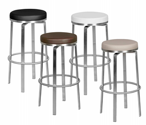 SV43931 FineBuy Barhocker 42x76x42 cm Edelstahl Barstuhl 360° Drehbar, Thekenhocker Barsitz Gepolstert, Design Tresenstuhl Modern, Bistrohocker Hoch, Hoher Hocker für Bar