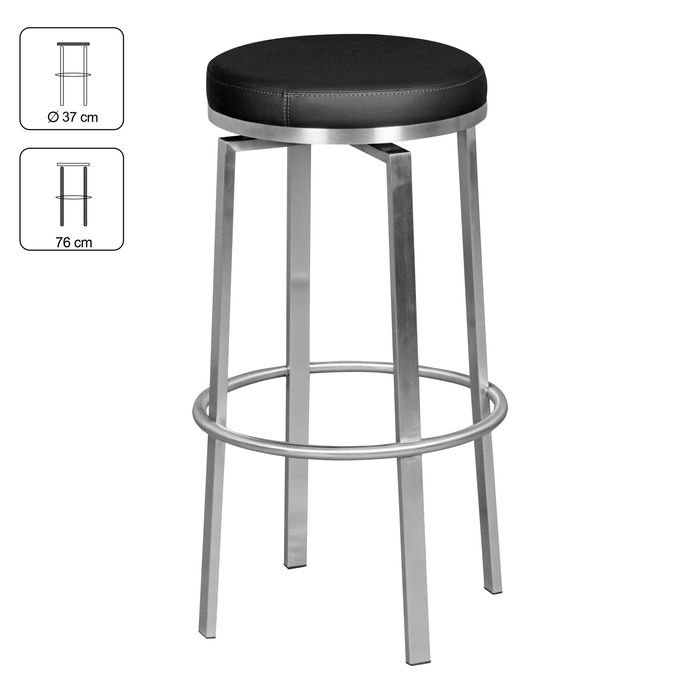 FineBuy Design Barhocker Tresenhocker Drehbar Barstuhl Bistrohocker Gepolstert – Maßzeichnung