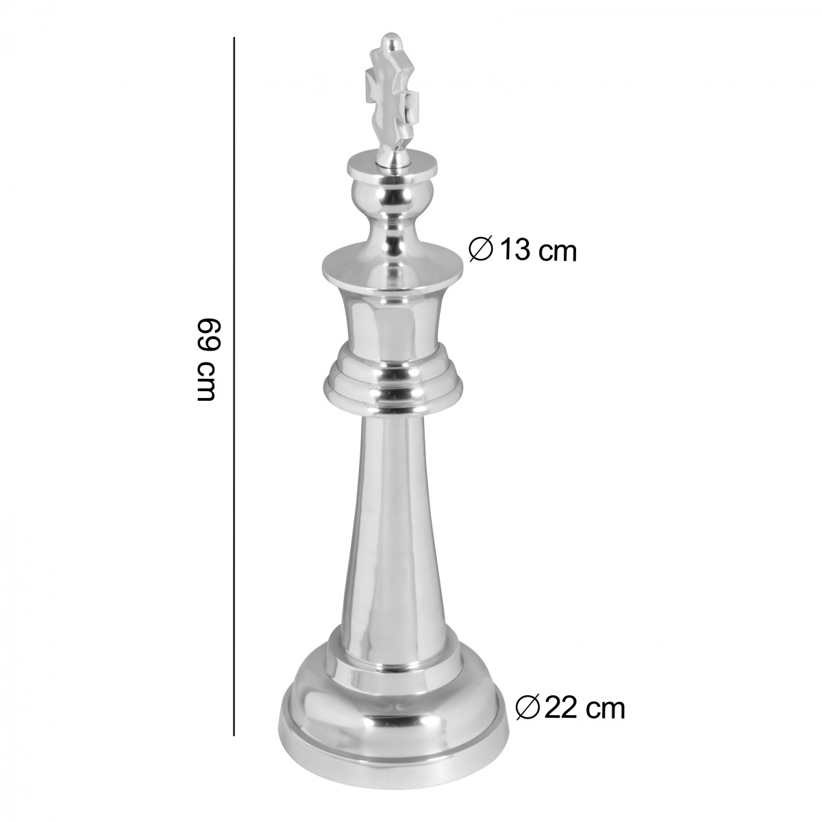 FineBuy Deko Schachfigur Aluminium Dekoration poliert 60 cm Dekofigur Statue Skulptur groß Alu einzeln modern XXL | Farbe: Silber FineBuy Deko Schachfigur Aluminium Dekoration poliert 60 cm Dekofigur Statue Skulptur groß Alu einzeln modern XXL | Farbe: Silber