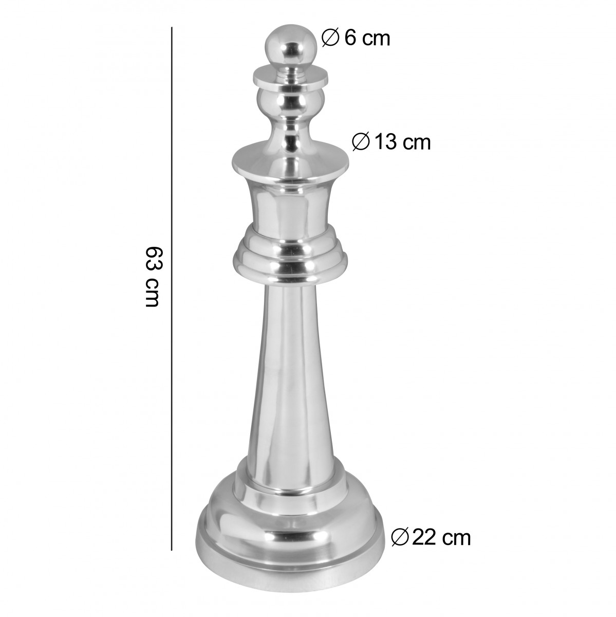 FineBuy Deko Schachfigur Aluminium Dekoration poliert 60 cm Dekofigur Statue Skulptur groß Alu einzeln modern XXL | Farbe: Silber FineBuy Deko Schachfigur Aluminium Dekoration poliert 60 cm Dekofigur Statue Skulptur groß Alu einzeln modern XXL | Farbe: Silber