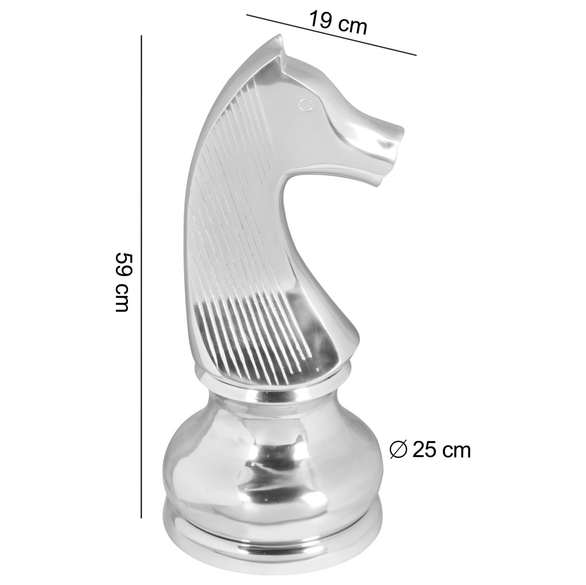 FineBuy Deko Schachfigur Aluminium Dekoration poliert 60 cm Dekofigur Statue Skulptur groß Alu einzeln modern XXL | Farbe: Silber FineBuy Deko Schachfigur Aluminium Dekoration poliert 60 cm Dekofigur Statue Skulptur groß Alu einzeln modern XXL | Farbe: Silber