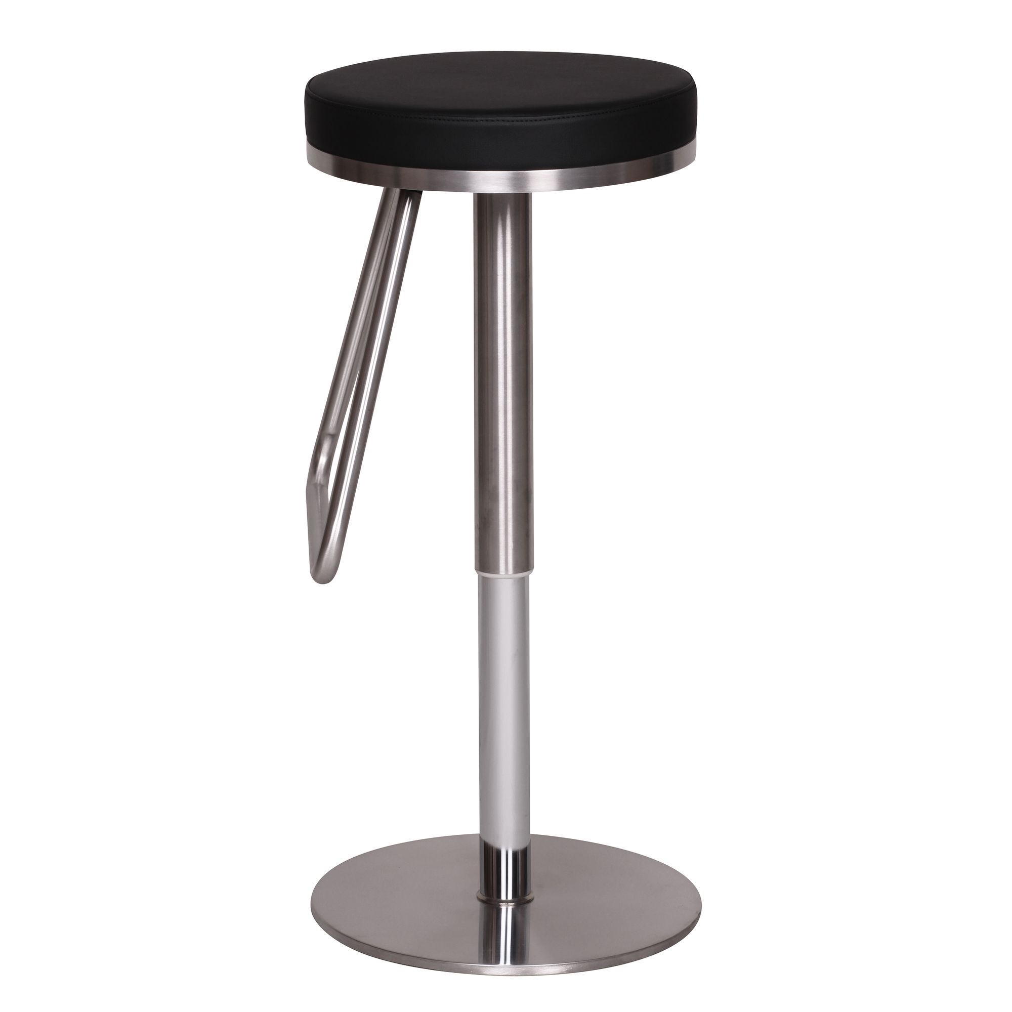 FineBuy Barhocker Edelstahl höhenverstellbare Sitzfläche 54 - 79 cm, Design Barstuhl, Bistrohocker Barsitz Gepolstert, Thekenhocker 360° Drehbar, Tresenstuhl Modern | Farbe: Schwarz FineBuy Barhocker Edelstahl höhenverstellbare Sitzfläche 54 - 79 cm, Design Barstuhl, Bistrohocker Barsitz Gepolstert, Thekenhocker 360° Drehbar, Tresenstuhl Modern | Farbe: Schwarz