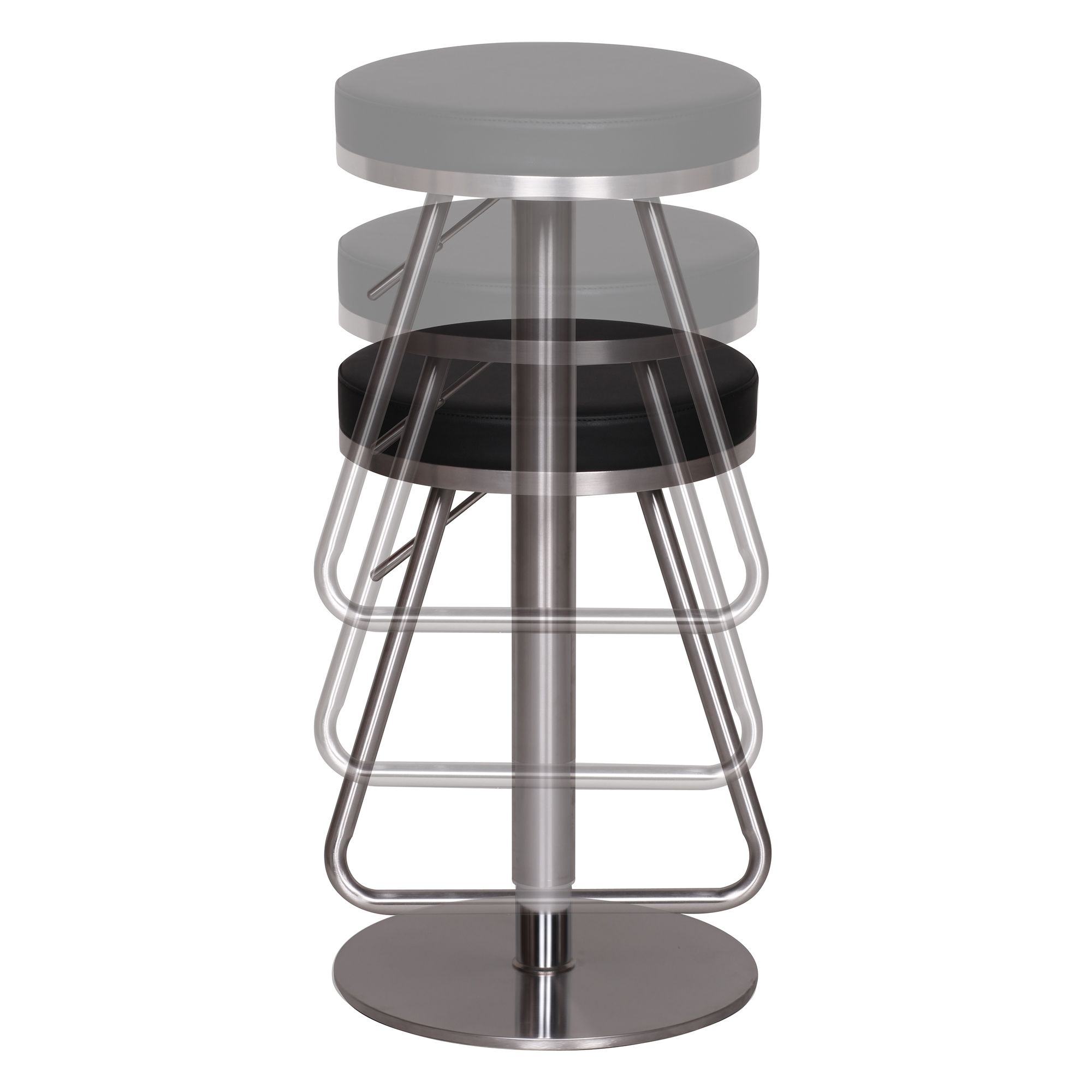 FineBuy Barhocker Edelstahl höhenverstellbare Sitzfläche 54 - 79 cm, Design Barstuhl, Bistrohocker Barsitz Gepolstert, Thekenhocker 360° Drehbar, Tresenstuhl Modern | Farbe: Schwarz FineBuy Barhocker Edelstahl höhenverstellbare Sitzfläche 54 - 79 cm, Design Barstuhl, Bistrohocker Barsitz Gepolstert, Thekenhocker 360° Drehbar, Tresenstuhl Modern | Farbe: Schwarz