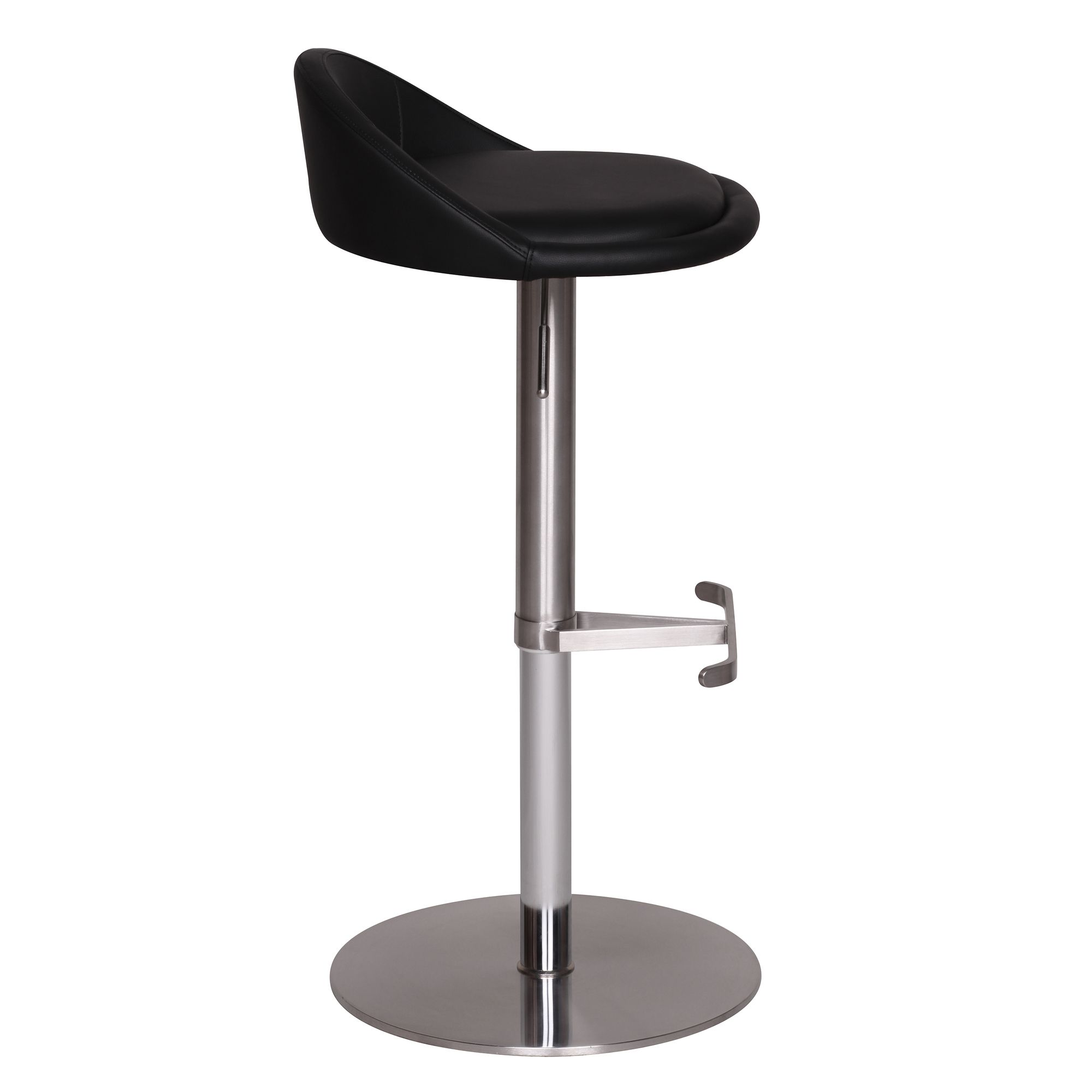 FineBuy Barhocker Edelstahl höhenverstellbare Sitzhöhe 54-79 cm, Design Barstuhl mit Rückenlehne, Bistrohocker Barsitz Gepolstert, Thekenhocker 360° Drehbar, Tresenstuhl Modern | Farbe: Weiß