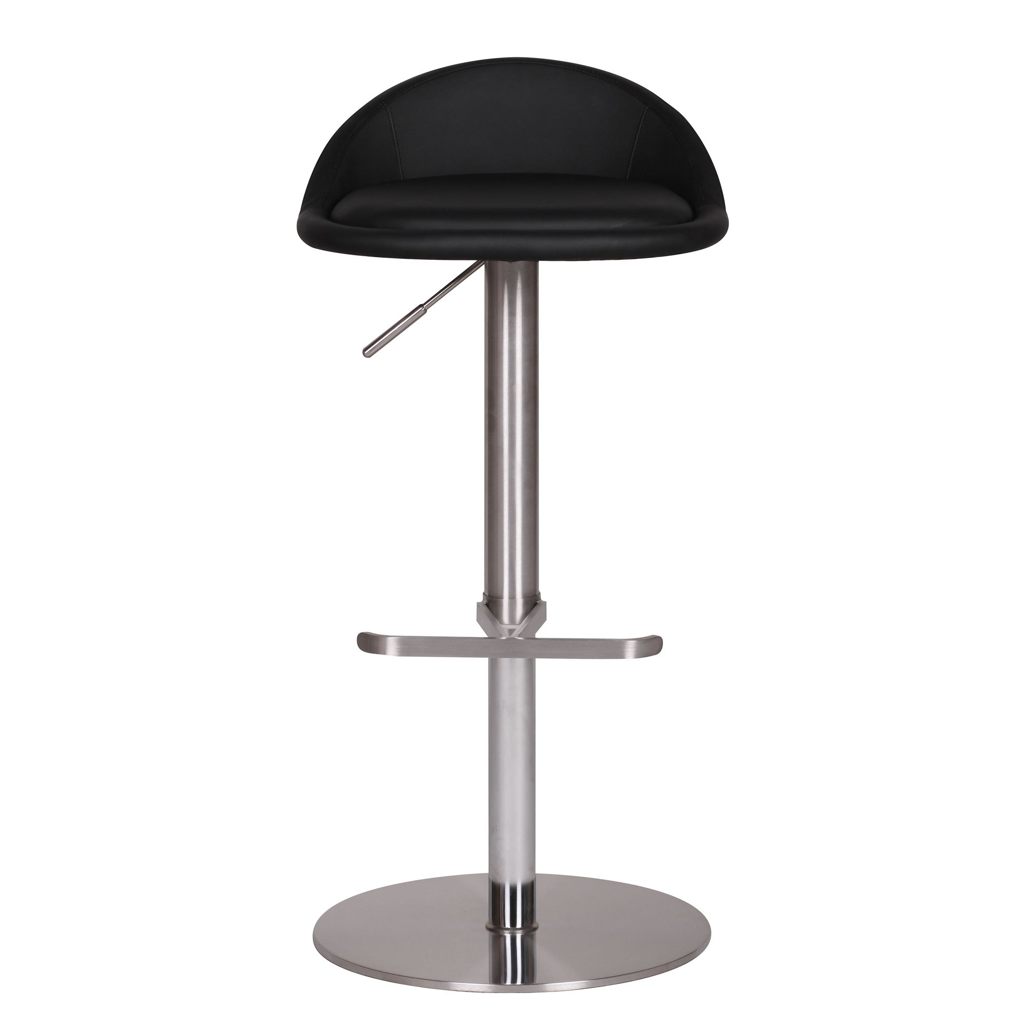 FineBuy Barhocker Edelstahl höhenverstellbare Sitzhöhe 54-79 cm, Design Barstuhl mit Rückenlehne, Bistrohocker Barsitz Gepolstert, Thekenhocker 360° Drehbar, Tresenstuhl Modern | Farbe: Weiß