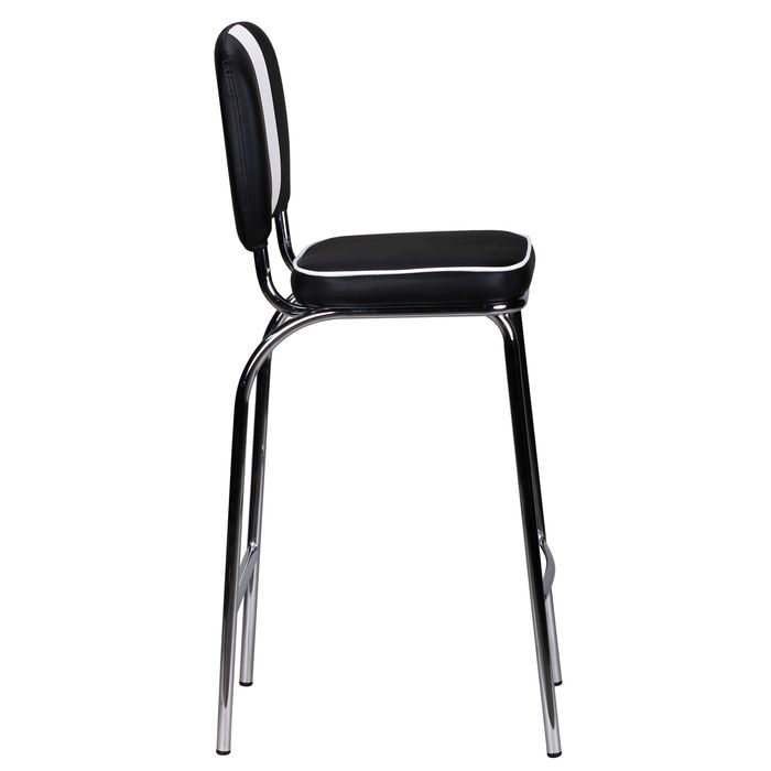 FineBuy Barhocker American Diner 50er Jahre Retro Barstuhl, Sitzfläche mit Rücken-Lehne, Fußstütze, Sitzhöhe 76 cm 10541